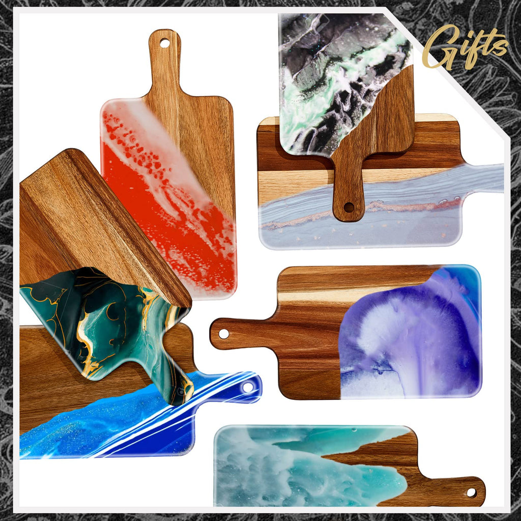 Nuenen 20 Pcs Wood Cutting Board with Handle 15.7 x 7.8 Inch Acacia Bamboo Wooden Serving Kitchen Chopping Boards for Pizza, Bread, Cheese, Charcuterie, Fruit, Vegetables(Acacia)