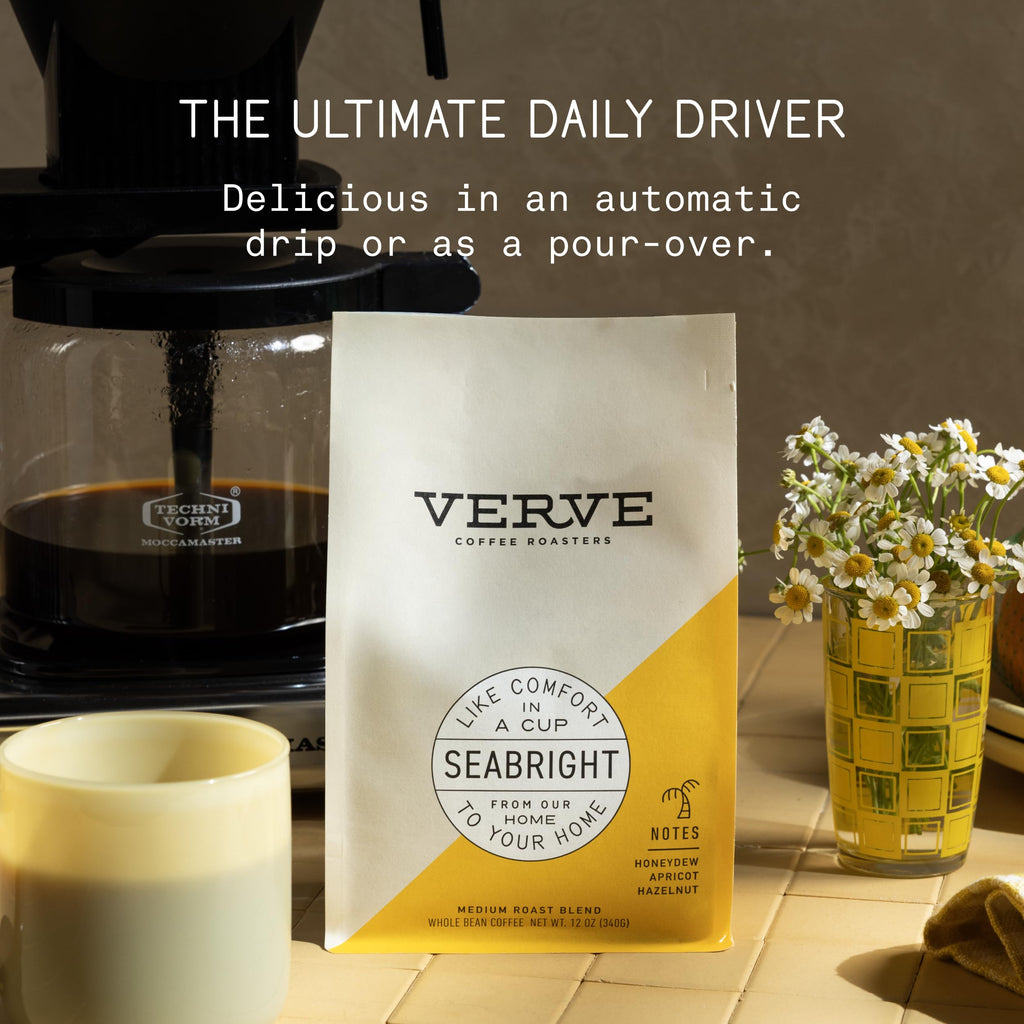 Verve Coffee Roasters | Seabright House Blend Whole Bean Coffee | Honeydew, Apricot & Hazelnut | El Salvador & Guatemala Blend | Washed Process Specialty Medium Roast | 12 Ounces