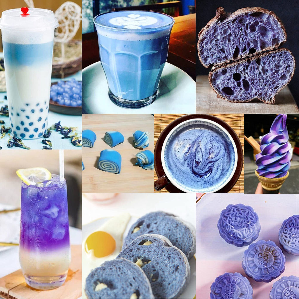 Blue Matcha Butterfly Pea Powder 4 Oz | OkO-OkO - Premium - 100% Natural from flowers of Ternatea Thailand No additives - infusion, Blue Herbal tea, Organic Vegan food coloring, cocktail, meal, baking