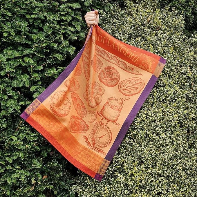 Garnier Thiebaut Boulangerie Moulin Ambre (Moulin Amber Bakery) French Kitchen Towel 22"x30", Cotton, Jacquard