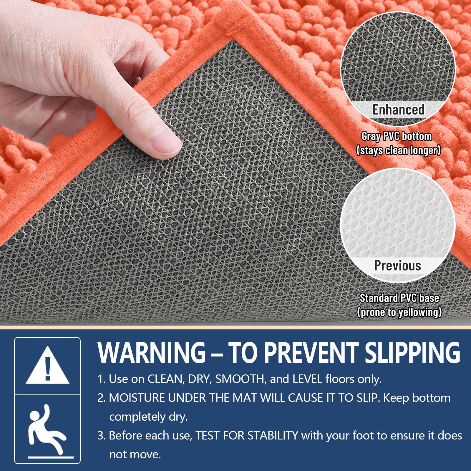 Arotive Bathroom Rugs Mat 70x24, Soft Absorbent Chenille Shaggy Bath Mat