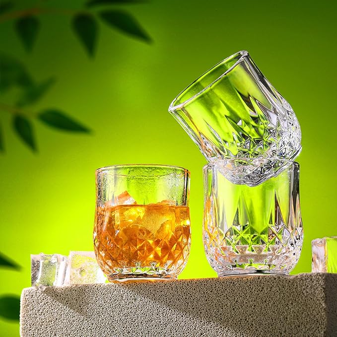Meanplan 2.7oz Mini Shot Glasses Set Tasting Glasses Heavy Base Clear Shot Cup Cute Cordial Mini Wine Cups for Serving Whiskey, Wine, Juice(24 Pcs)