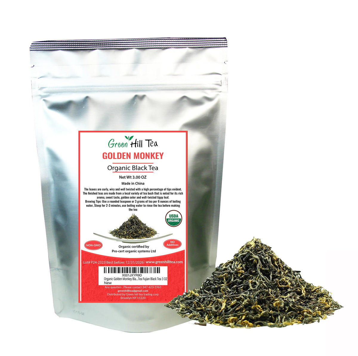 GreenhillTea Aged puerh tea Yunnan Pu-erh – Fermented Loose Leaf Tea, Smooth & Earthy Flavor, Pu-erh tea is an excellent, nutrient-rich choice for brewing kombucha, NO GMO, NO Additives, 100% natural 4 oz