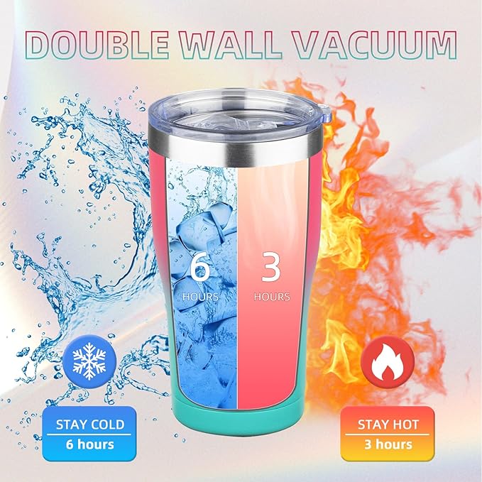 MEZMUT 20oz Coffee Tumbler with Lid and Straw Double Wall Vacuum Insulated Cup Stainless Steel Travel Mugs Insulated for Hot and Cold Leakproof Powder Coated Tumbler for Indoor and Outdoor