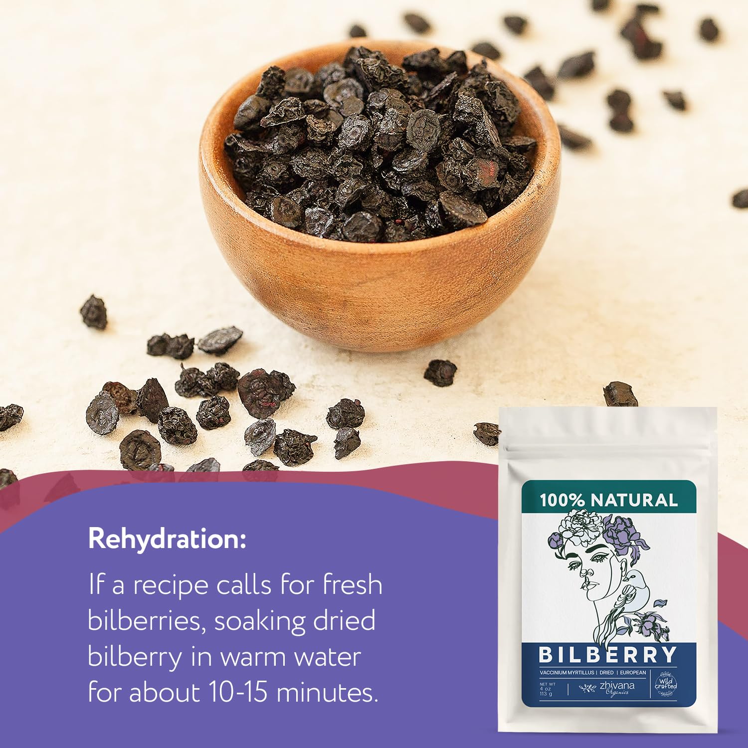 Wild Bilberry Fruit 4 oz. - Bilberry Tea - Antioxidant Support, Immunity