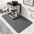 PoYang 24x16 Inch Coffee Mat, Large Dish Drying Mat, Gray