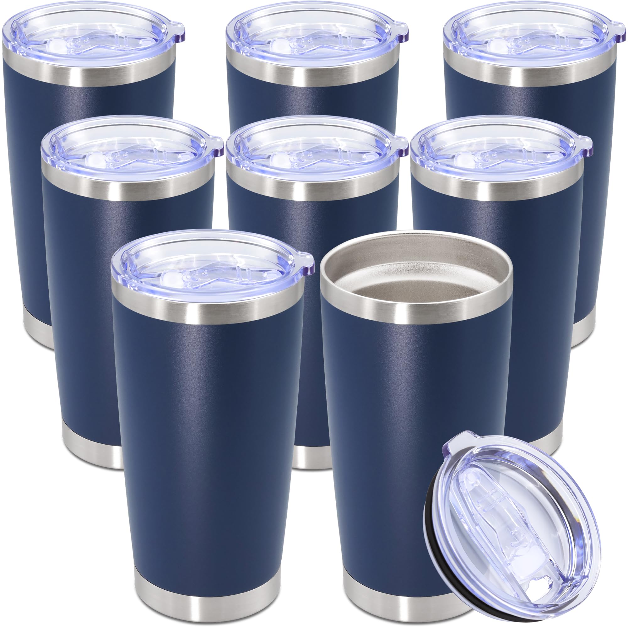 20oz Tumbler Stainless Steel Tumbler Coffee Tumbler with Lid Navy, 8P