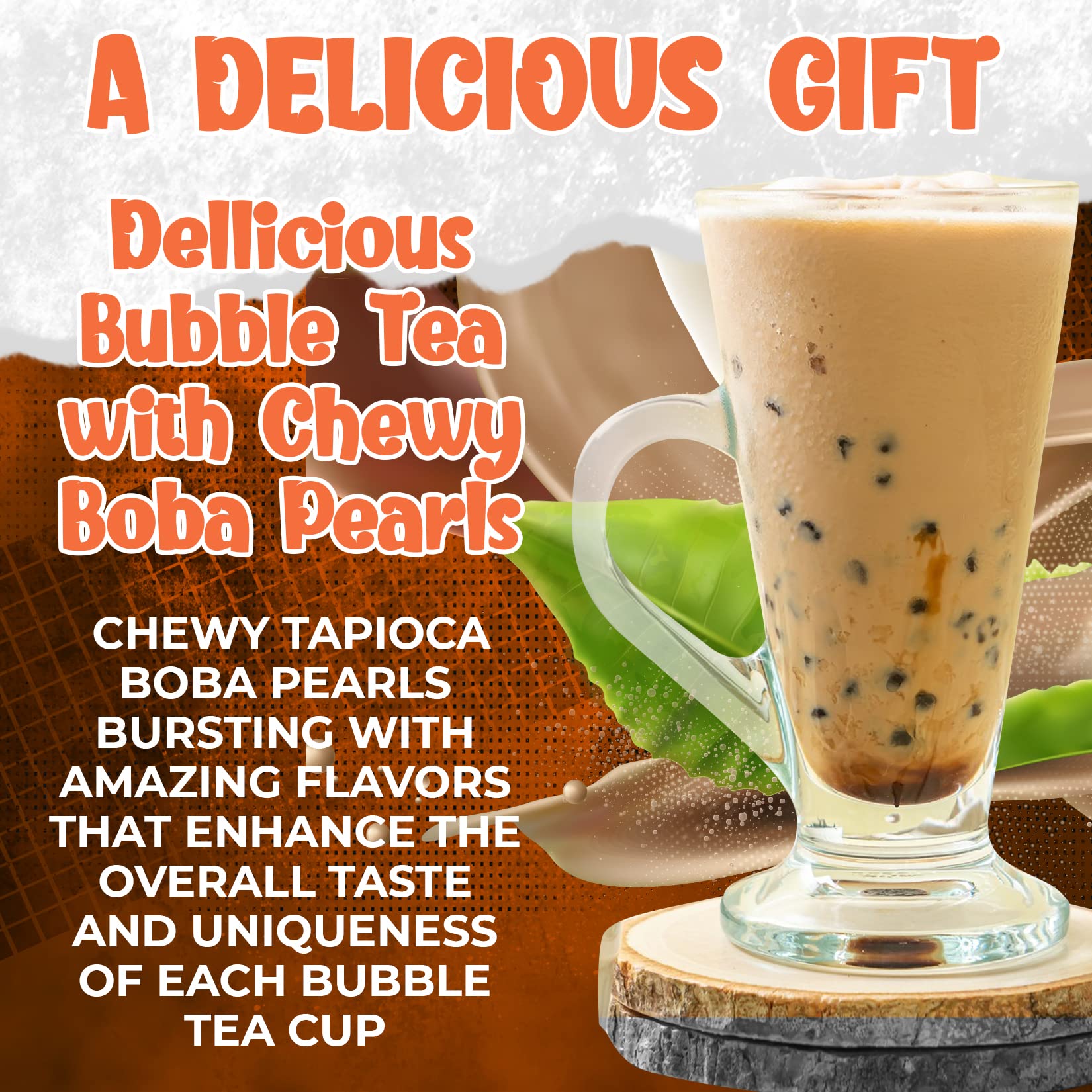Fusion Select 5 Packs Taro, Mango, Honeydew, Strawberry Bubble Tea Kit Set With Extra Rich Tapioca Pearls, Straws