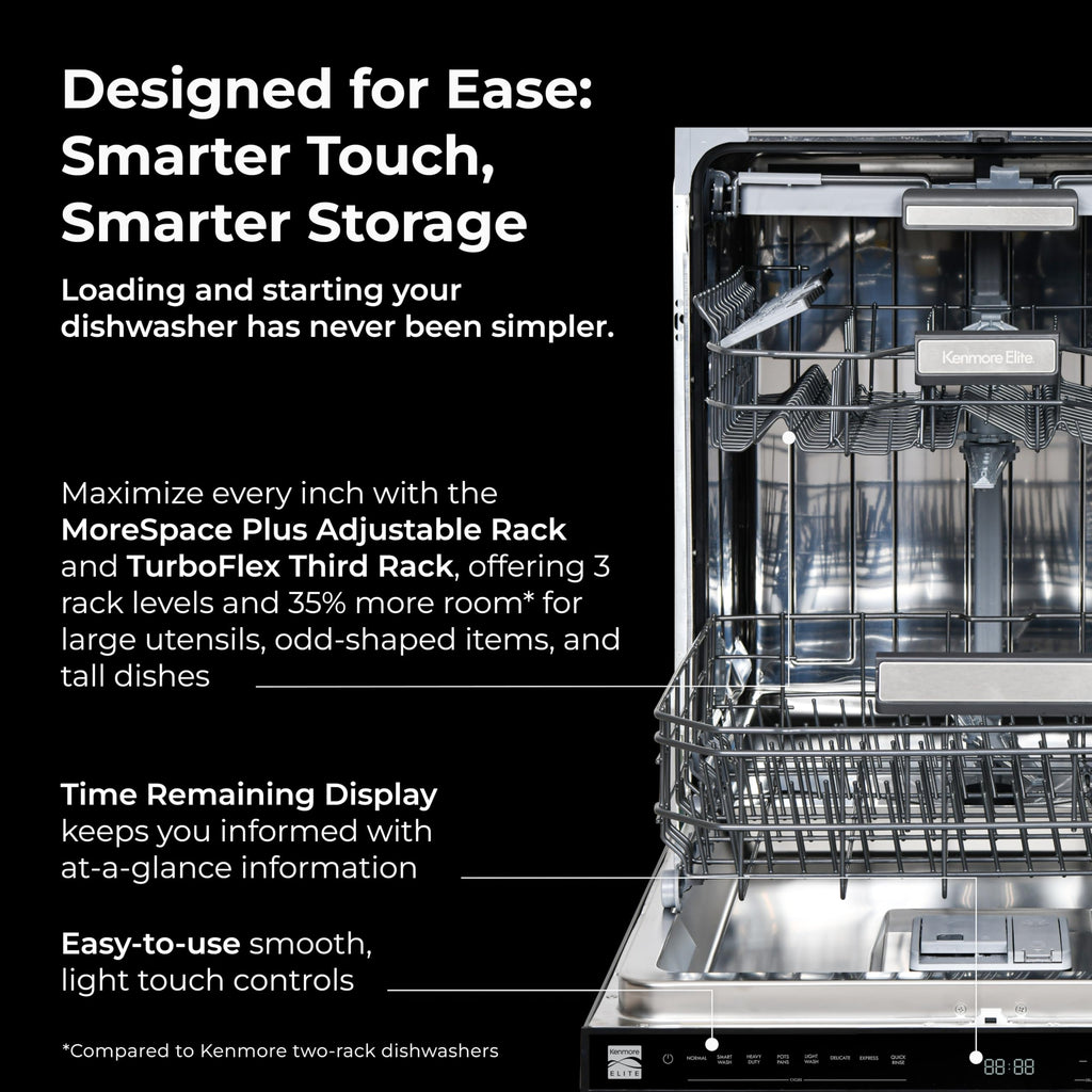 Kenmore Elite 24" Built-In Dishwasher - Black