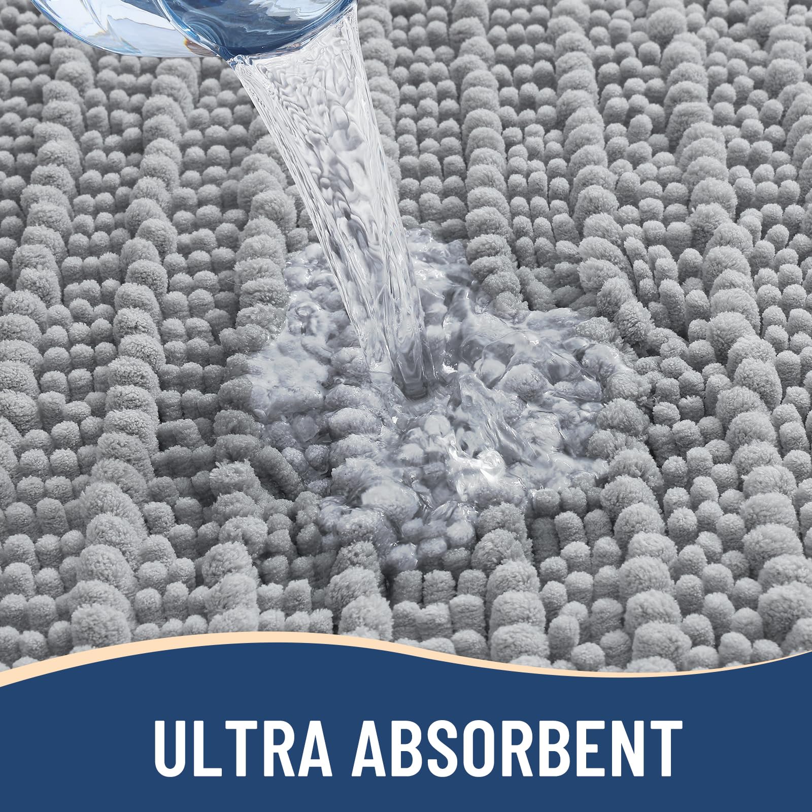 Arotive Bathroom Rugs Mat 60x20, Soft Absorbent Chenille Shaggy Bath Mat