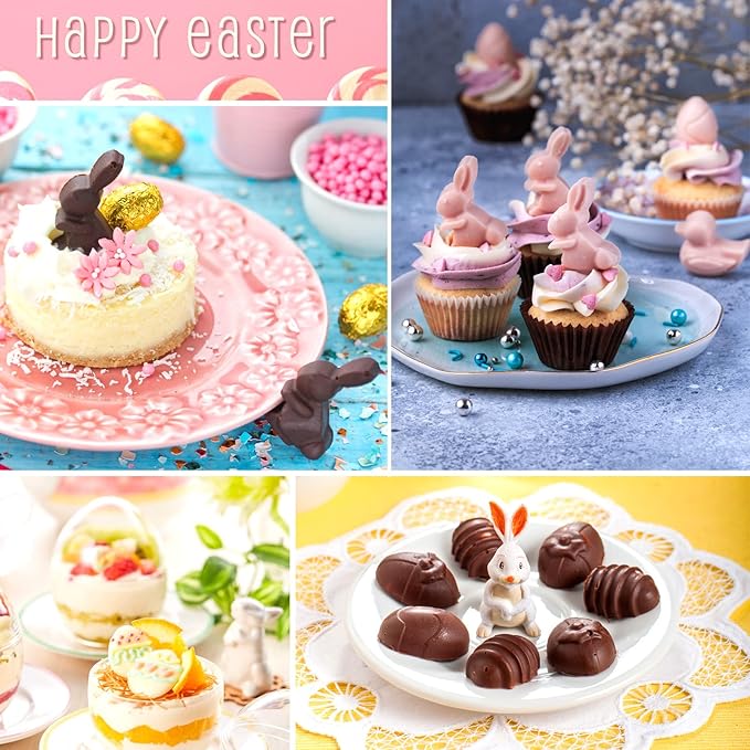 Easter Egg Silicone Mold for Chocolate 5 Packs Egg Shaped Mold Baking Pan for Easter Party Hot Chocolate Bombs Fondant Candy Jelly Dome Mousse Cake Topper Making