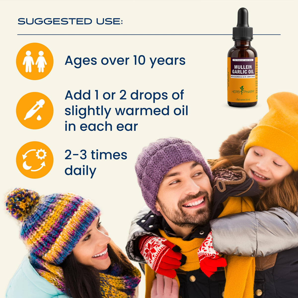 Herb Pharm Mullein Garlic Oil: Infused Oil for Topical External Use with Certified Organic Mullein Extract, Garlic Extract, Calendula & Responsibly Wildcrafted St. John's Wort, 1 oz