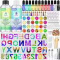 IGaitey Epoxy Kit with Reverse Alphabet Molds for Keychain Pendant