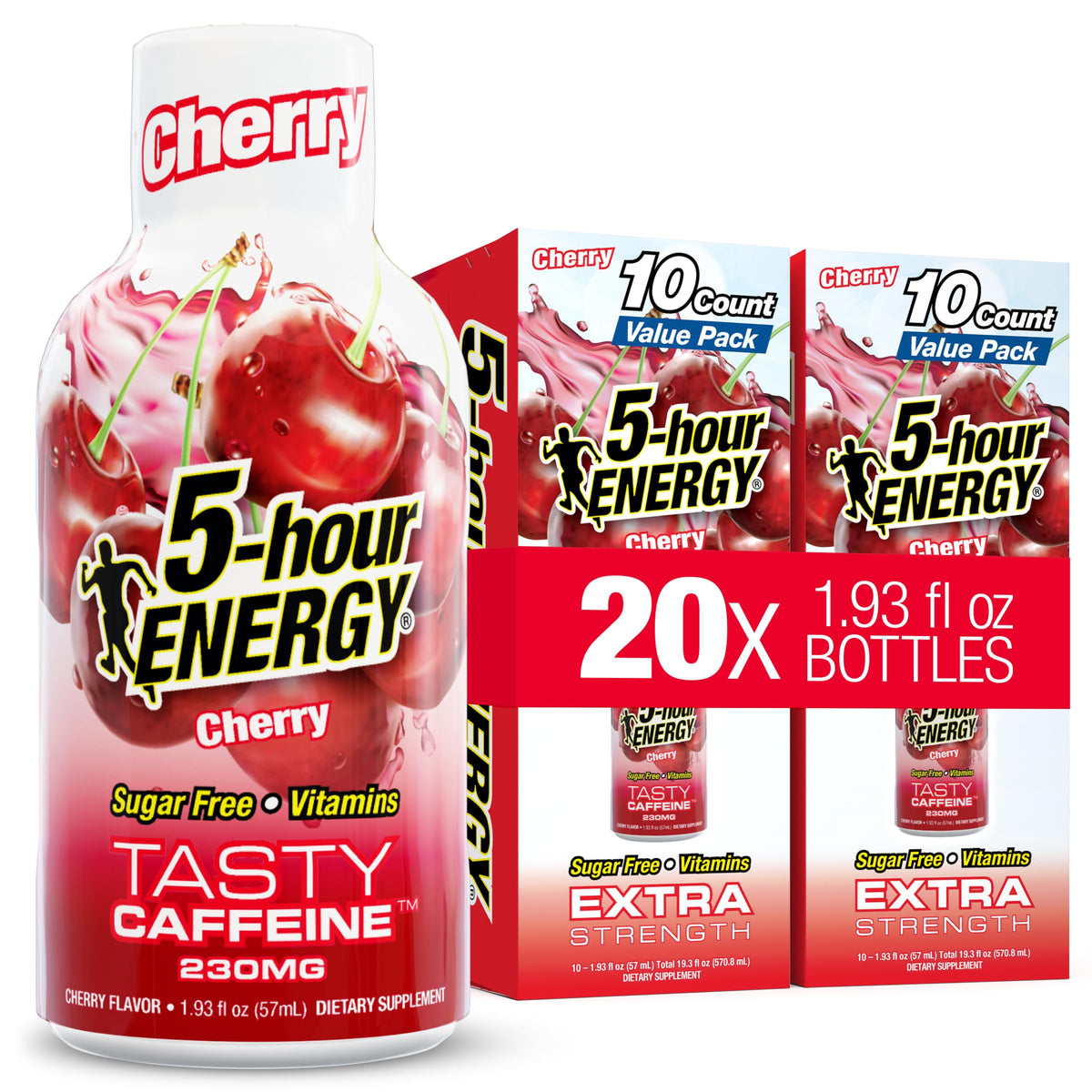 5-hour ENERGY CHERRY Flavor, 20 Count, Extra Strength Energy Shot