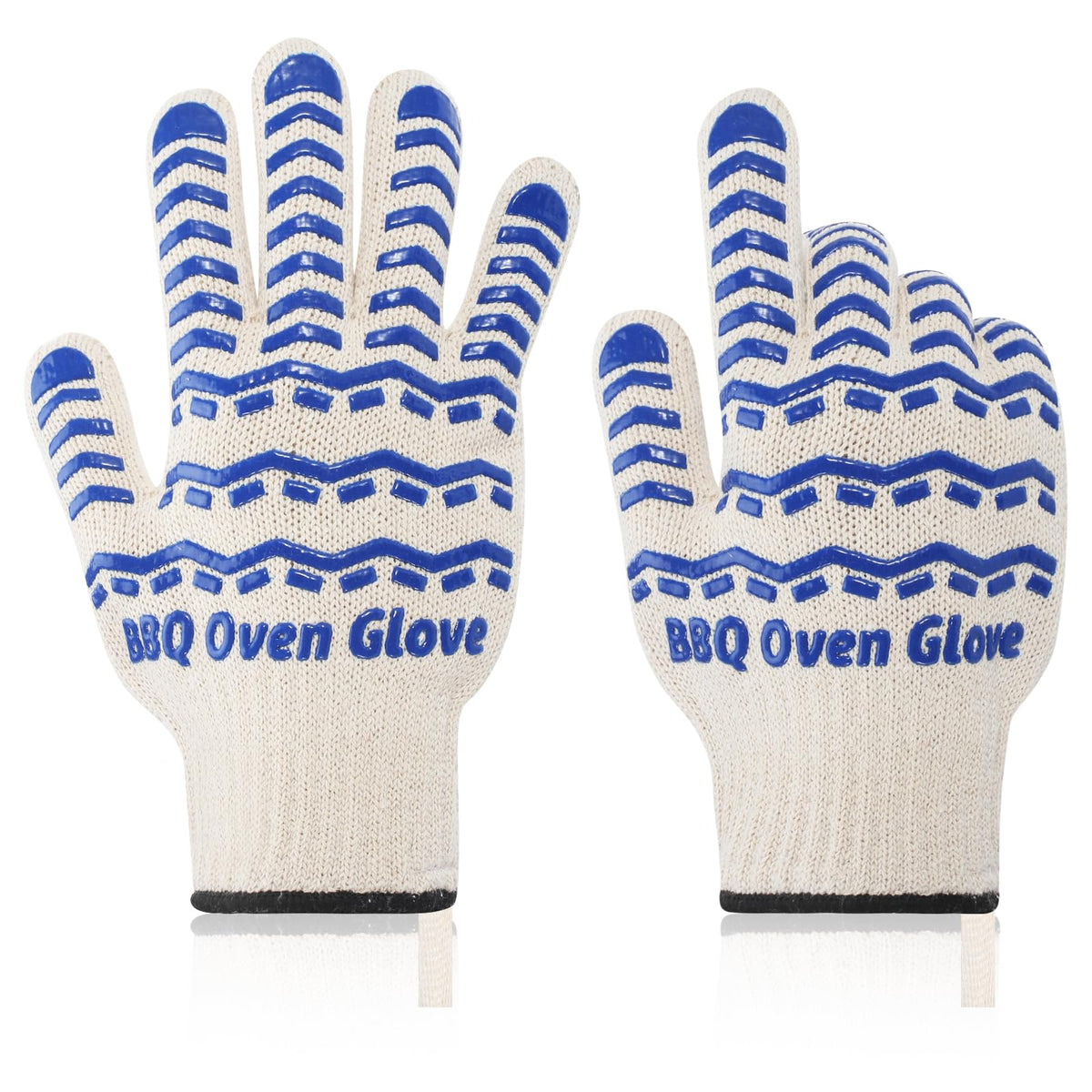 BBQ Gloves 932℉ Heat Resistant Oven Gloves, Cooking Gloves for BBQ, Grilling, Baking,Cutting, Smoker Fireplace-1 Pair(Blue)