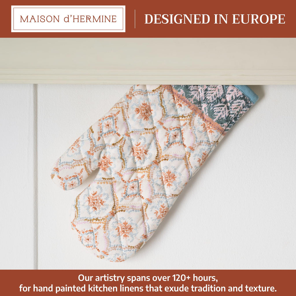 Maison d'Hermine Oven Gloves 100% Cotton Oven Mitt (7" x 13", Pack of 1)