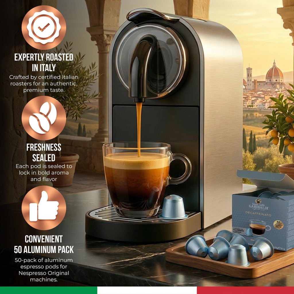 Gran Caffè Garibaldi Decaffeinated Espresso Pods, Italian Roasted 200 Count