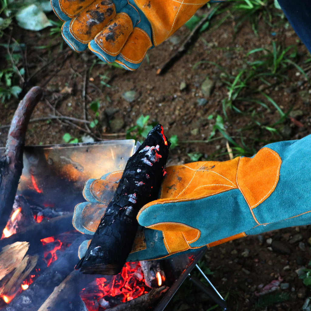 BEETRO Welding Goves Heat resistant 932°F Split Leather 4 Layers Working Gloves Soft Cotton Lining Breathable 16 Inches Mitts for Oven/Grill/Fireplace/Furnace/Stove/Pot Holder/BBQ/Animal Handling