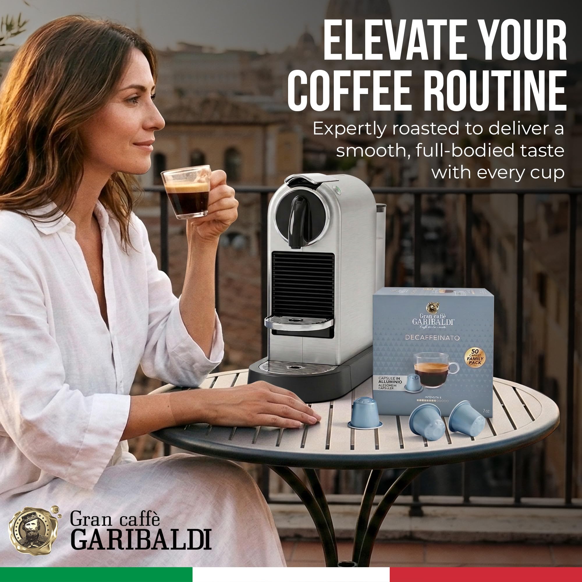 Gran Caffè Garibaldi Decaffeinated Espresso Pods, Italian Roasted 200 Count