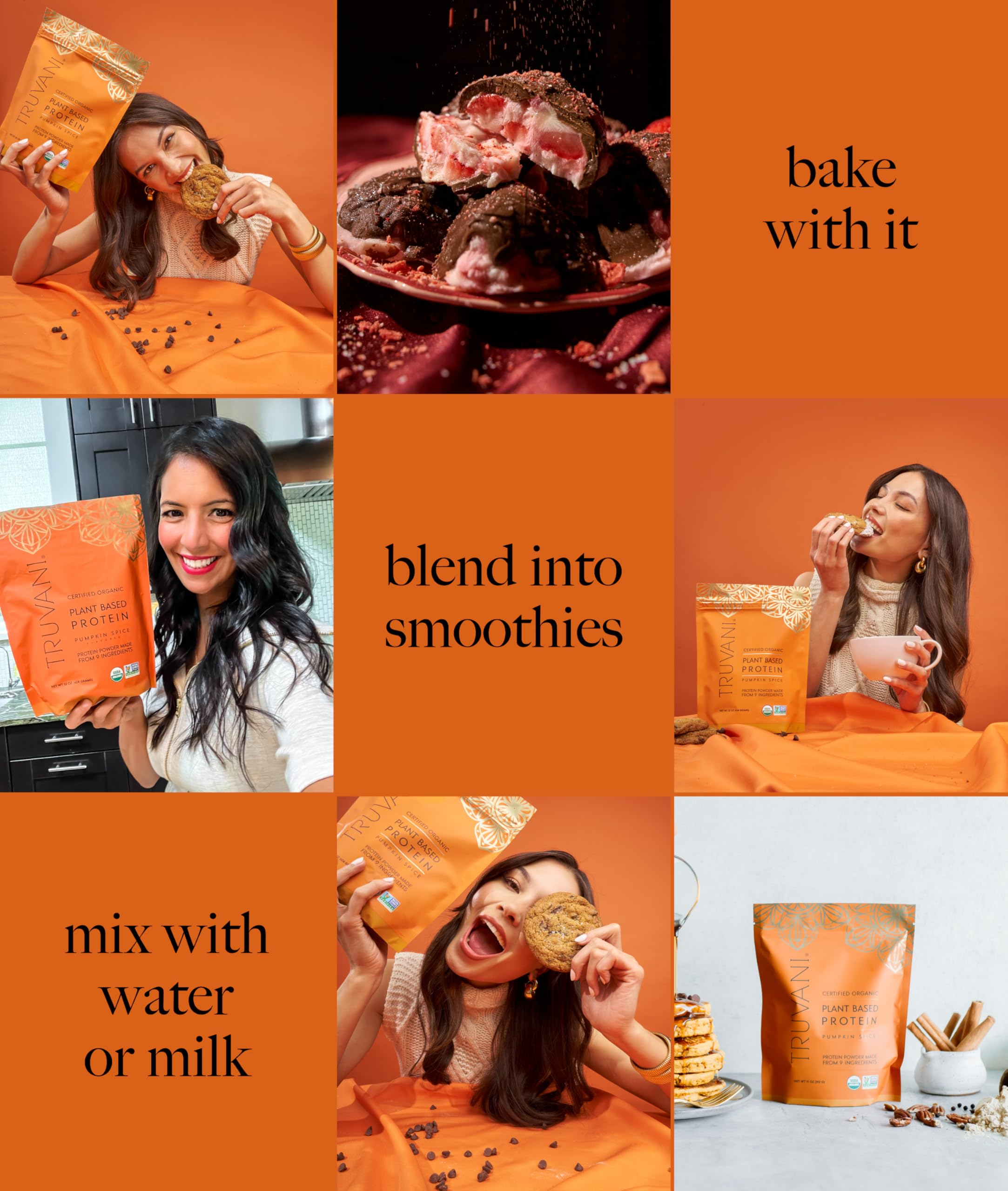 Truvani Organic Plant Based Protein Powder | Pumpkin Spice | 10 Servings