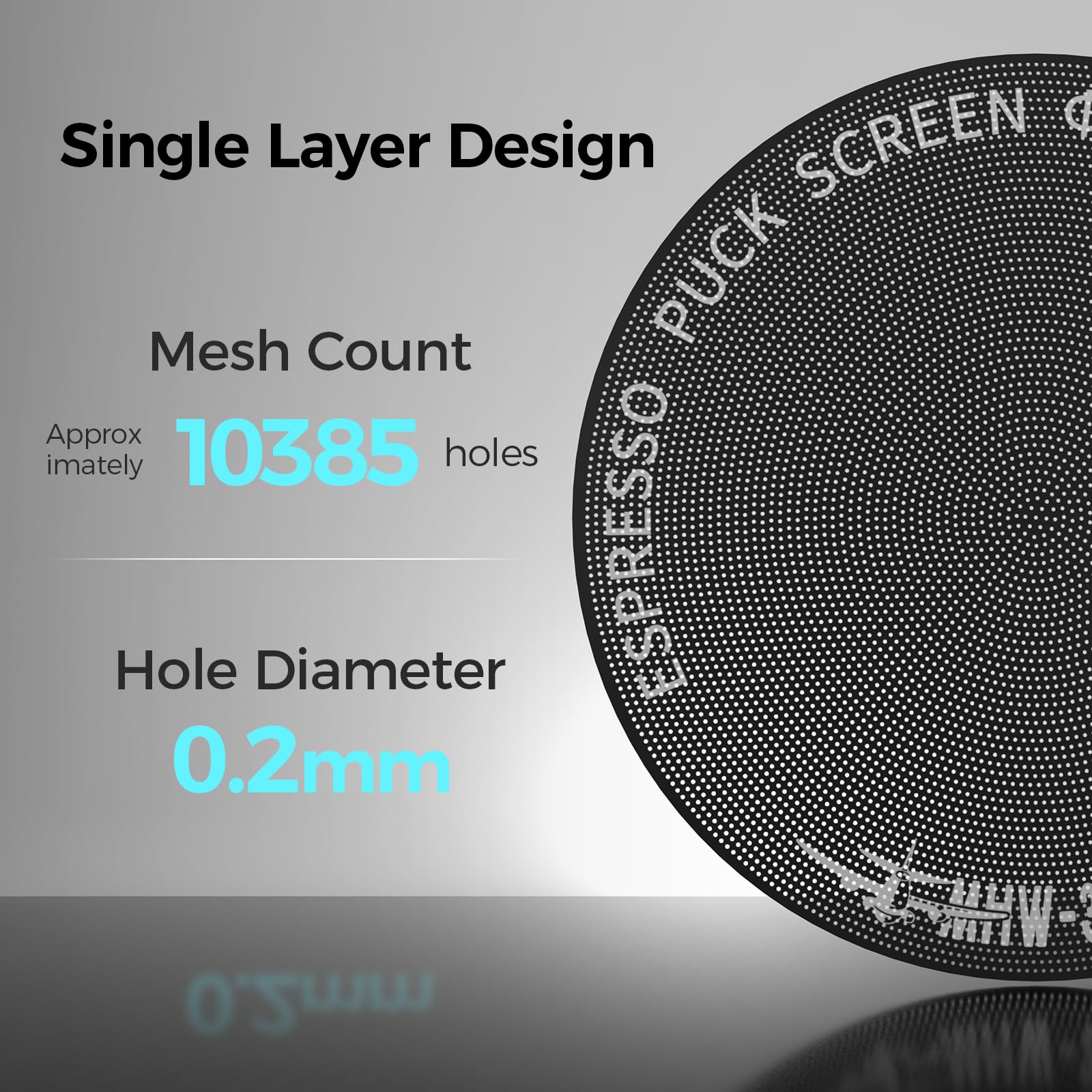 MHW-3BOMBER 58mm Espresso Puck Screen - 0.2mm Ultra Thin Espresso Puck - Metal Reusable Coffee Filter for Portafilter Basket 58mm - Puck Screen with Titanium Coating FG5642-OS