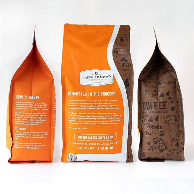 Fresh Roasted Coffee, Organic Peru | Mold & Myco 3rd Party Tested, USDA Organic, Kosher | Med Roast 5 lb (80 oz) Whole Bean