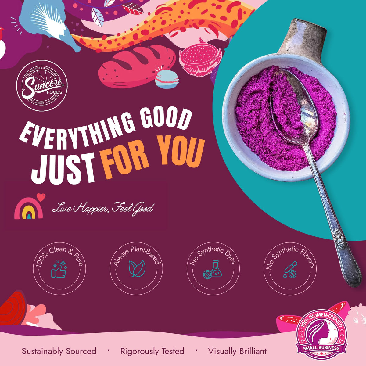 Suncore Foods Pink Pitaya Powder 5oz (Dragon Fruit) | Gluten Free | Vegan