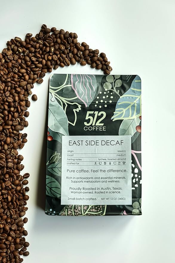 512 Coffee – Specialty Naturally Decaffeinated Whole Bean, Medium Roast – East Side DECAF – Freshly Hand-Roasted, Specialty Arabica, Premium Small Batch
