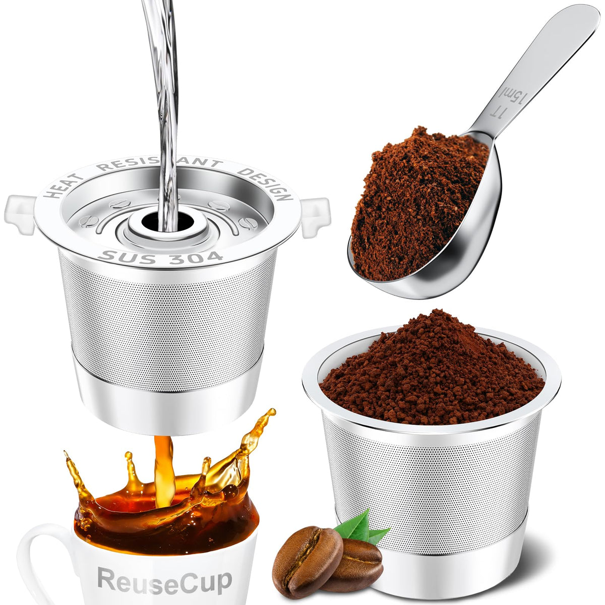 NESSUS Reusable K Cup for Keurig 1.0, 2 Pack, NO BPA