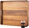 Wooden Serving Tray with Handles,Rustic Ottoman Tray for Kitchen Counter/Coffee Table/Living Room Decor,Versatile Tray for Party Picnic Barbecue