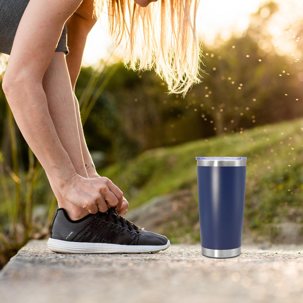 20oz Tumbler Insulated Coffee Tumblers with Lid Stainless Steel Navy 12P