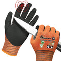 Schwer ProGuard Highest Level Cut Resistant Work Gloves PR3326 for Extreme Protection, ANSI A9 Cut Gloves with Reinforced Thumb, Non Slip, Breathable, Cooling, Durable, Touch-screen, Orange 2 Pairs（S）