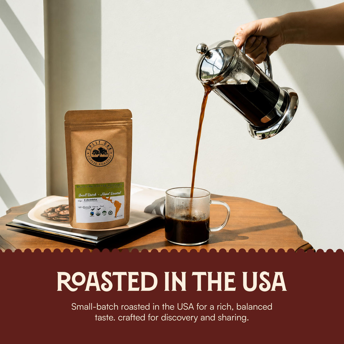 Split Oak Coffee Roasters Gourmet Gift Box – Whole Bean Variety Pack Gift Box, 9 Medium Roast Coffees from Around the World – Global Tasting Collection, 2oz Bags, Roasted in the USA