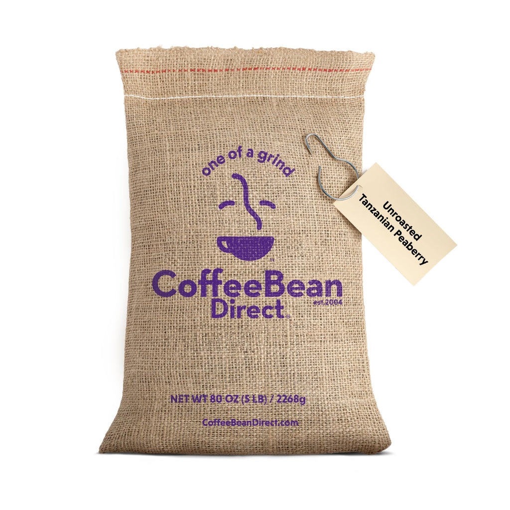 Coffee Bean Direct Unroasted Tanzanian Peaberry, 5lb Bag
