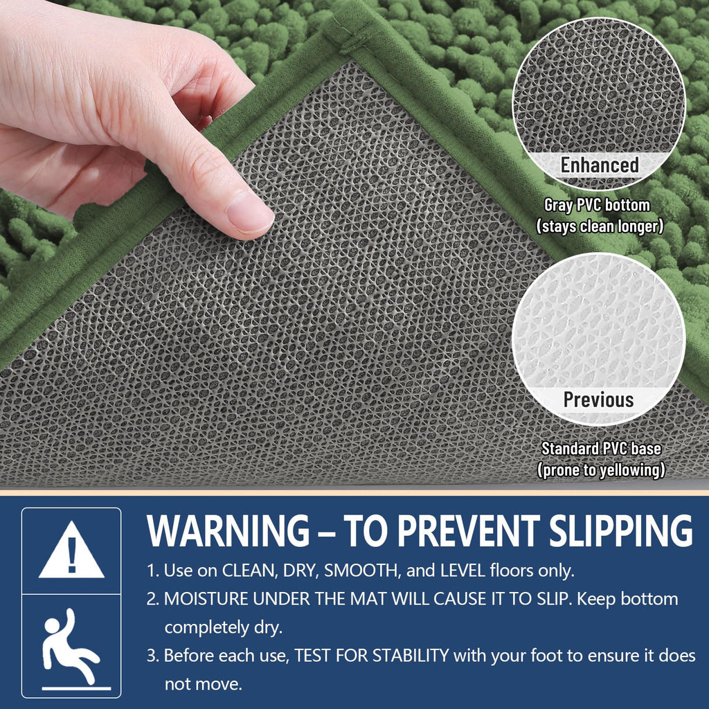 Arotive Bathroom Rugs Mat 30x17, Soft Absorbent Chenille Shaggy Bath Mat