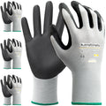 Kebada Work Gloves for Men and Women, Sandy Nitrile Coated, 3 Pairs