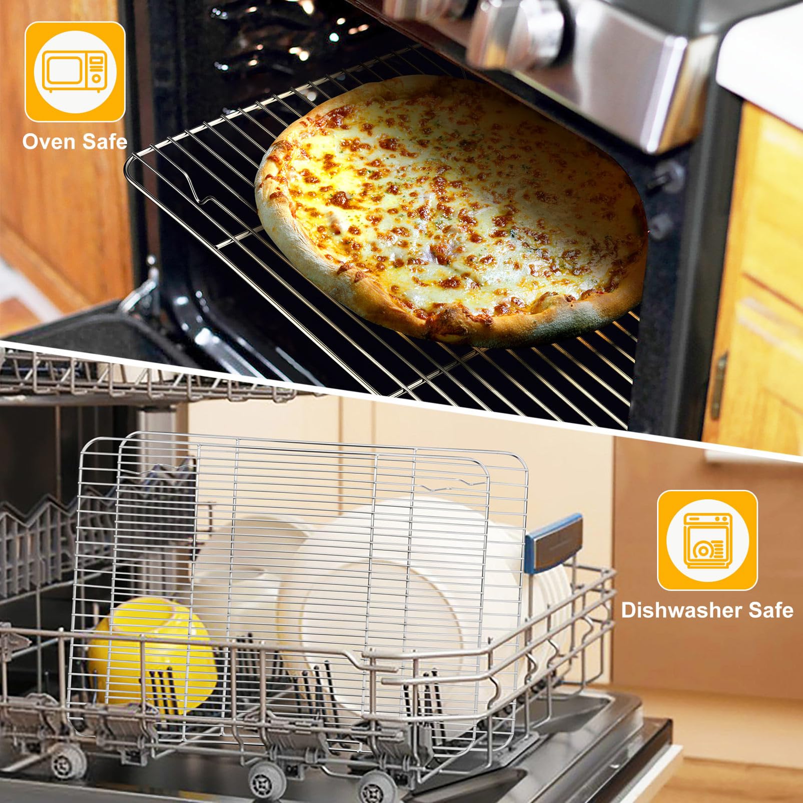 P&P CHEF 4 Pcs Baking Wire Rack for Cooling, 15.3 Inch