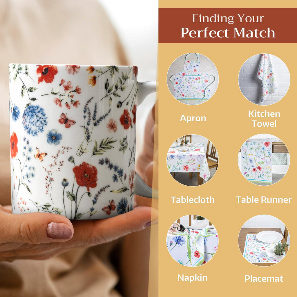Maison d' Hermine Coffee Mug with Handles Tea Cups (15 Ounce, Pack of 1)