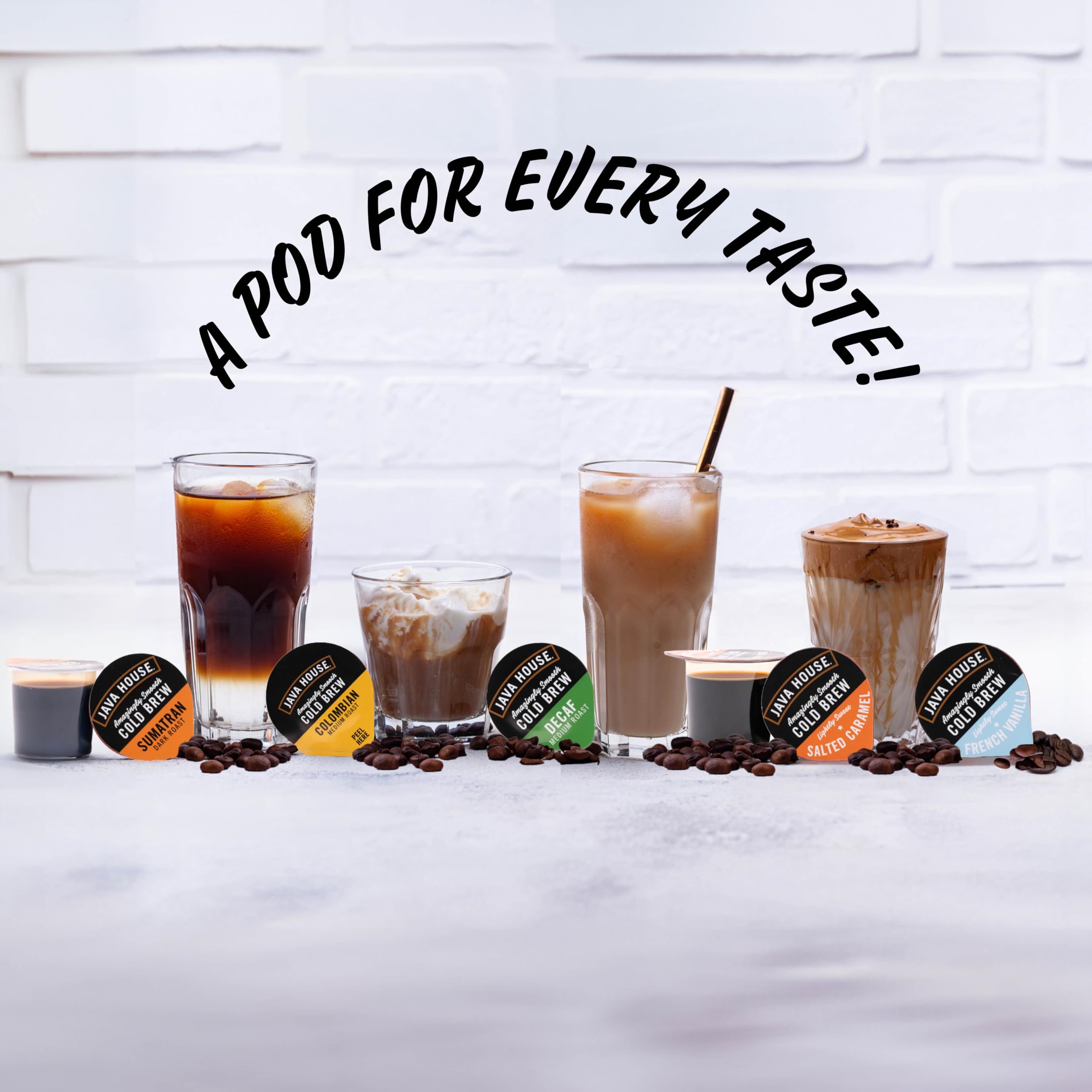 Java House Cold Brew Coffee Concentrate Single Serve Liquid Pods, Sumatran, 12 Count