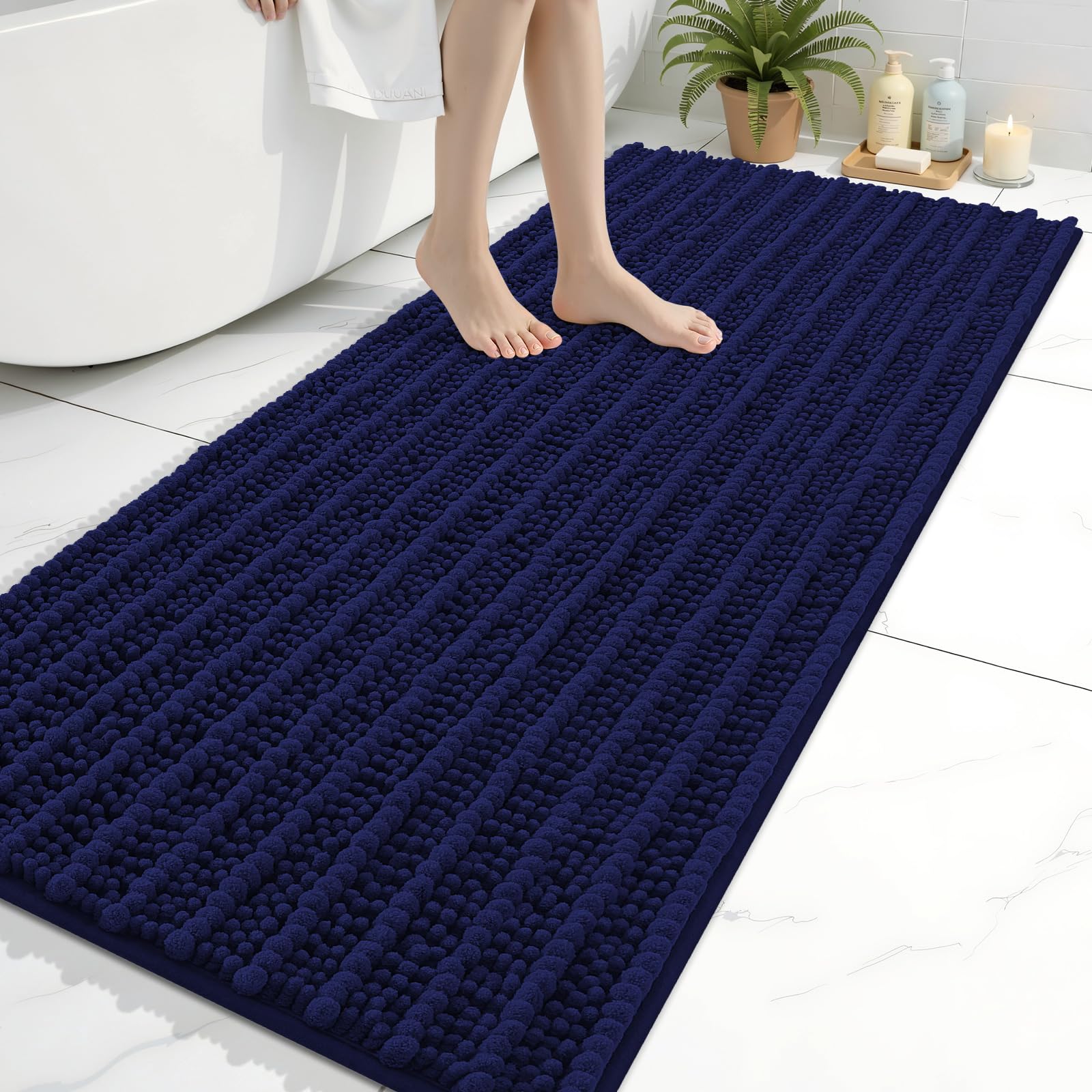 Arotive Bathroom Rugs Mat 30x17, Soft Absorbent Chenille Shaggy Bath Mat — 54" X 24"