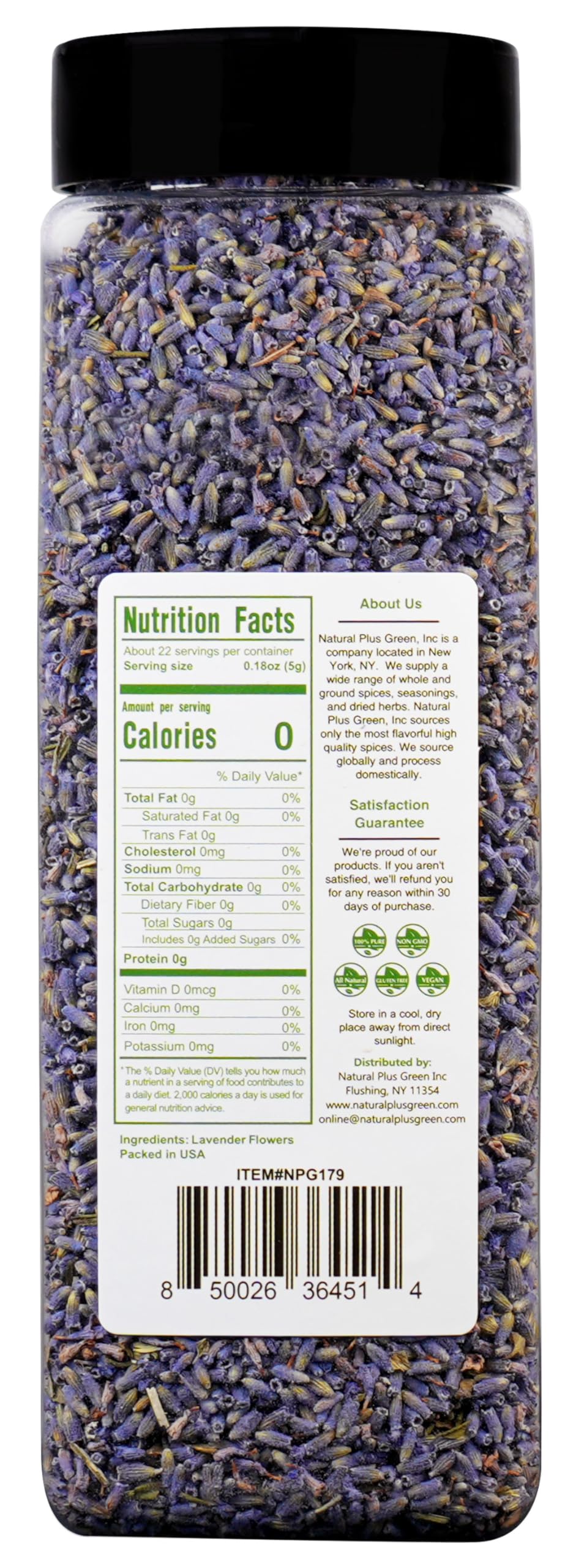 NPG Freeze Dried Lavender Flowers 4 Oz, Culinary English Lavender Buds