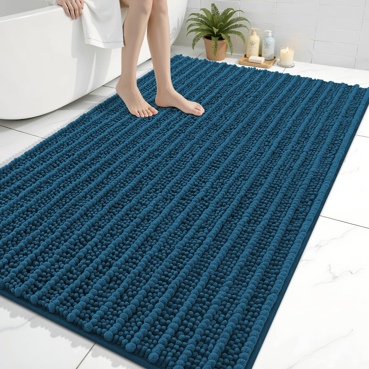 Arotive Bathroom Rugs Mat 59x35, Soft Absorbent Chenille Shaggy Bath Mat