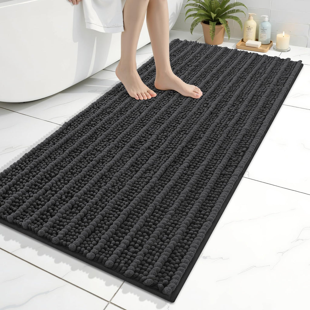 Arotive Bathroom Rugs Mat 30x17, Soft Absorbent Chenille Shaggy Bath Mat — 47" X 24"