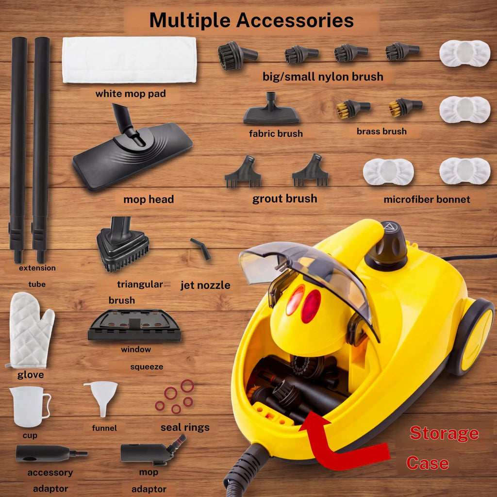 STEAMBOT® Heavy Duty Steam Cleaner for Home, 2L Tank Extended 20.3 ft Reach