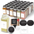 FINESSY Minimalist Spice Jars with Labels, Airtight Metal Lids 4oz 36 Pack