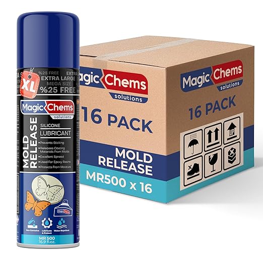 Mold Release, Silicone Mold Release Spray (16x16.9 fl oz/500ml) Mold Release for Epoxy Resin and Candle Mold Release Spray (16 Pack Mega Size)