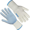 DEYAN Heat Resistant Oven Gloves 932°F | Silicone Non-Slip Mitts with Fingers | Flexible for Baking, BBQ, Grilling | Machine Washable (White, 1 Pair)