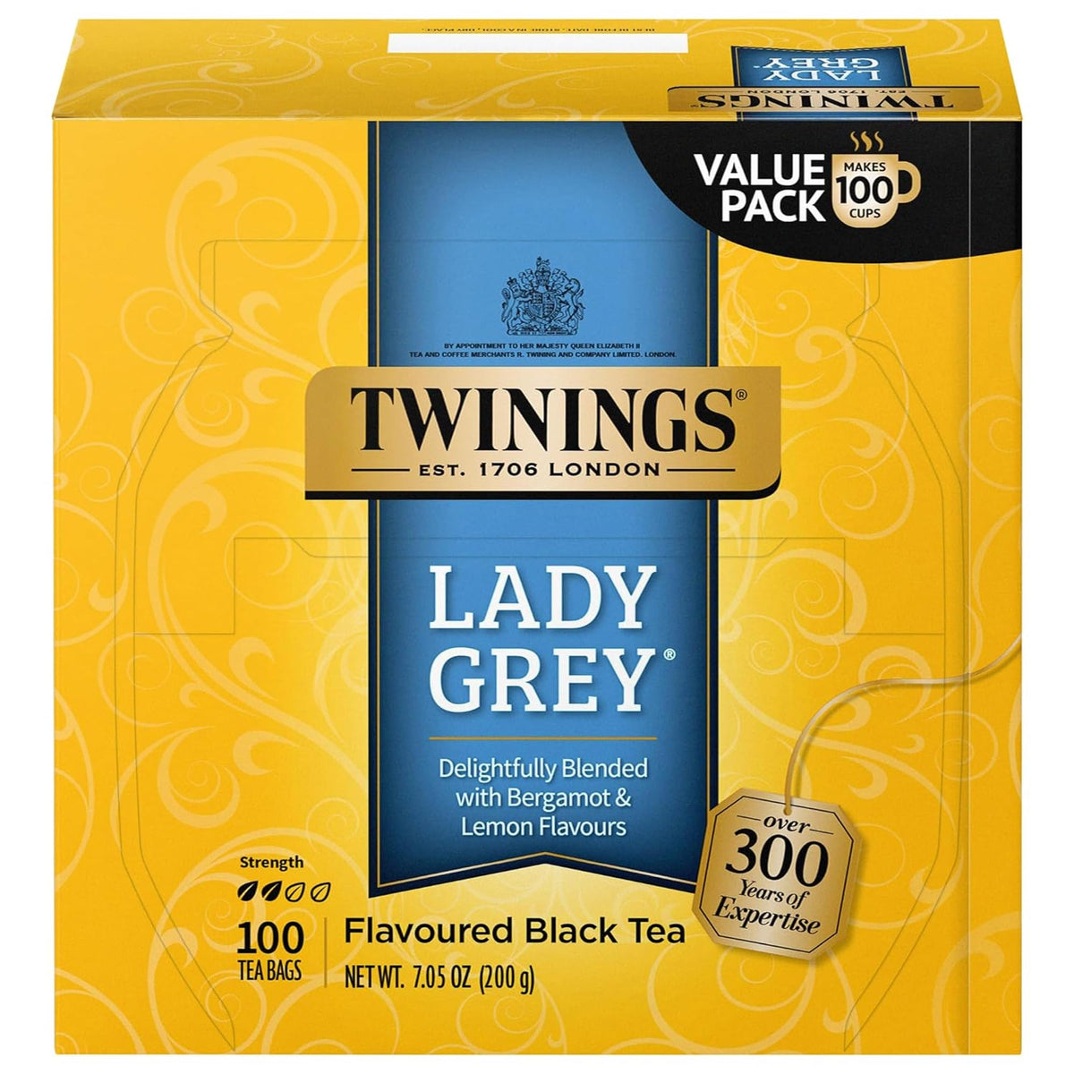 Twinings Chai Black Tea Individually Wrapped Bags, 100 Count (Pack of 1), Richly Blended with Warm Spices, Caffeinated, Enjoy Hot or Iced, 100 Teabags