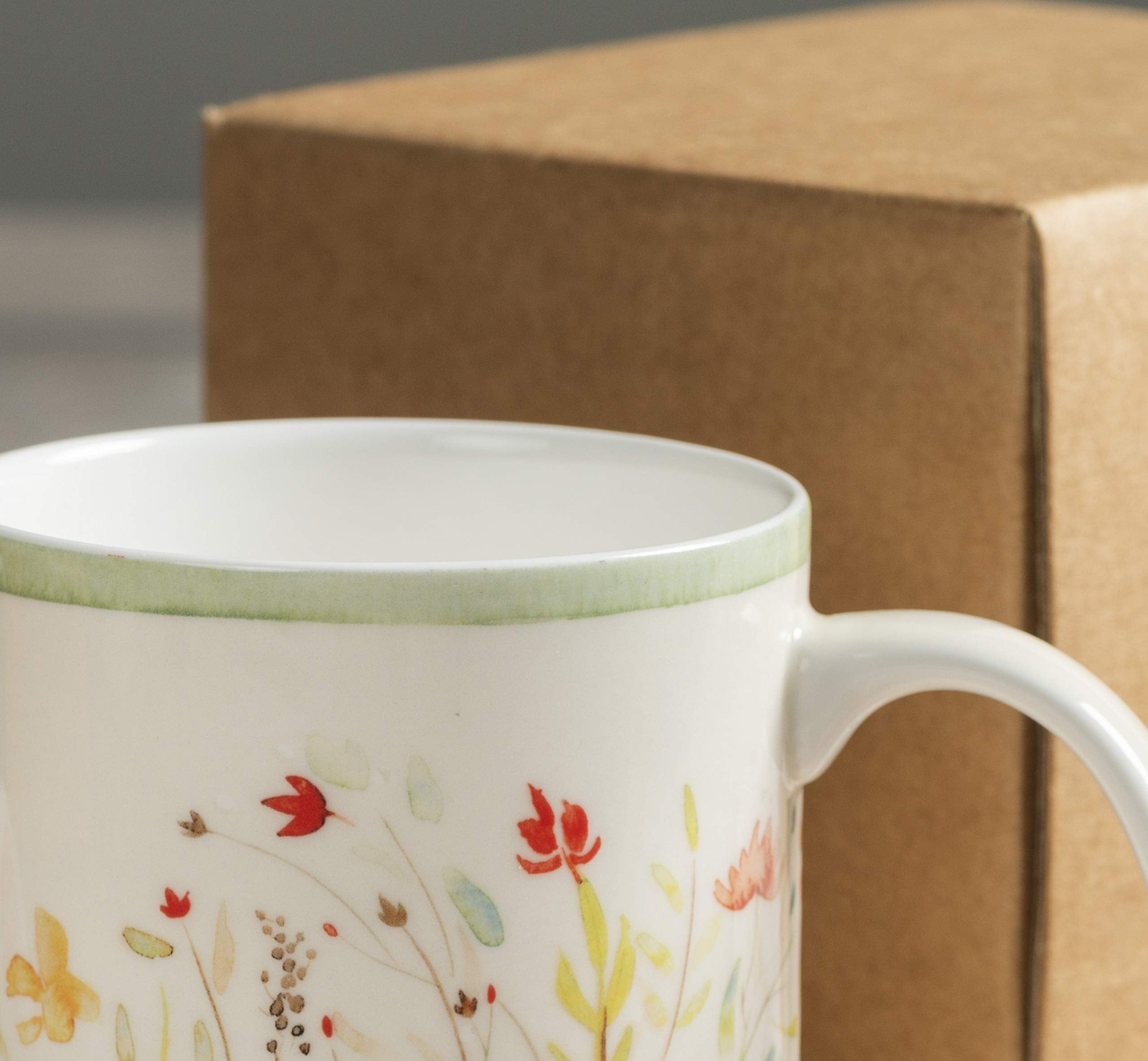 Maison d' Hermine Coffee Mug with Handles Tea Cups (12 Ounce, Pack of 1)