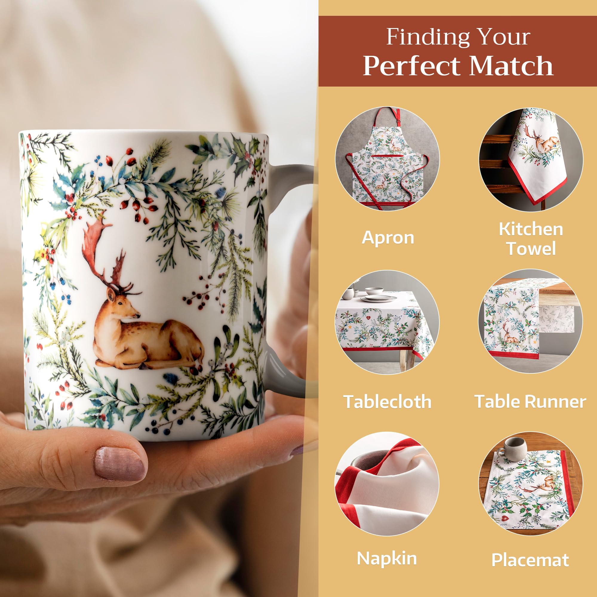 Maison d' Hermine Coffee Mug with Handles Tea Cups (15 Ounce, Pack of 2)